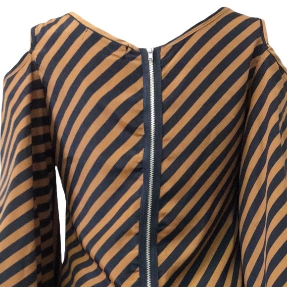 KARLIE Stripped Brown Dress - Picture 12 of 12